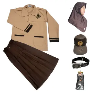 Seragam Pramuka Siaga SD Perempuan Kancing Dada Lengan Panjang Rok Panjang