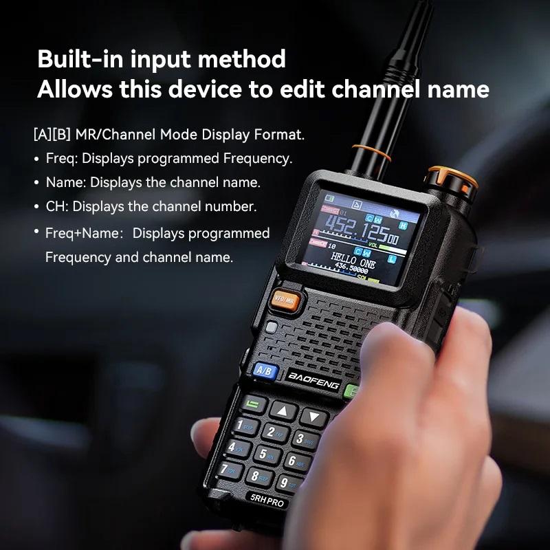 Product Introduction of Baofeng UV-5RH PRO Walkie Talkie GPS 10W High Power Multi Band AM UHF/VHF Radio One Key Copy Frequency 640CH FM Radio Type-C Fast Charging Two Way Radio Long Range 30