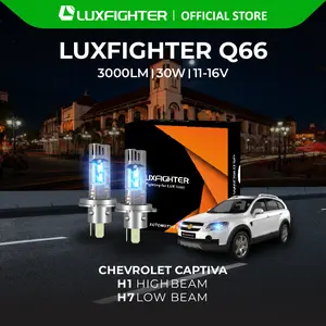 LUXFIGHTER Q66 H7 LAMPU LED MOBIL CHEVROLET CAPTIVA H7 LOW BEAM DAN H7 HIGH BEAM PNP