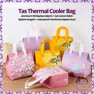 MMM - COD Tas Thermal Cooler Bag Karakter Kartun Tas Bekal Makanan Alumunium Foil Lunch Cooler Bag Tas Bekal Anti Air Tahan Panas Dan Dingin Ukuran Kecil Sedang Besar