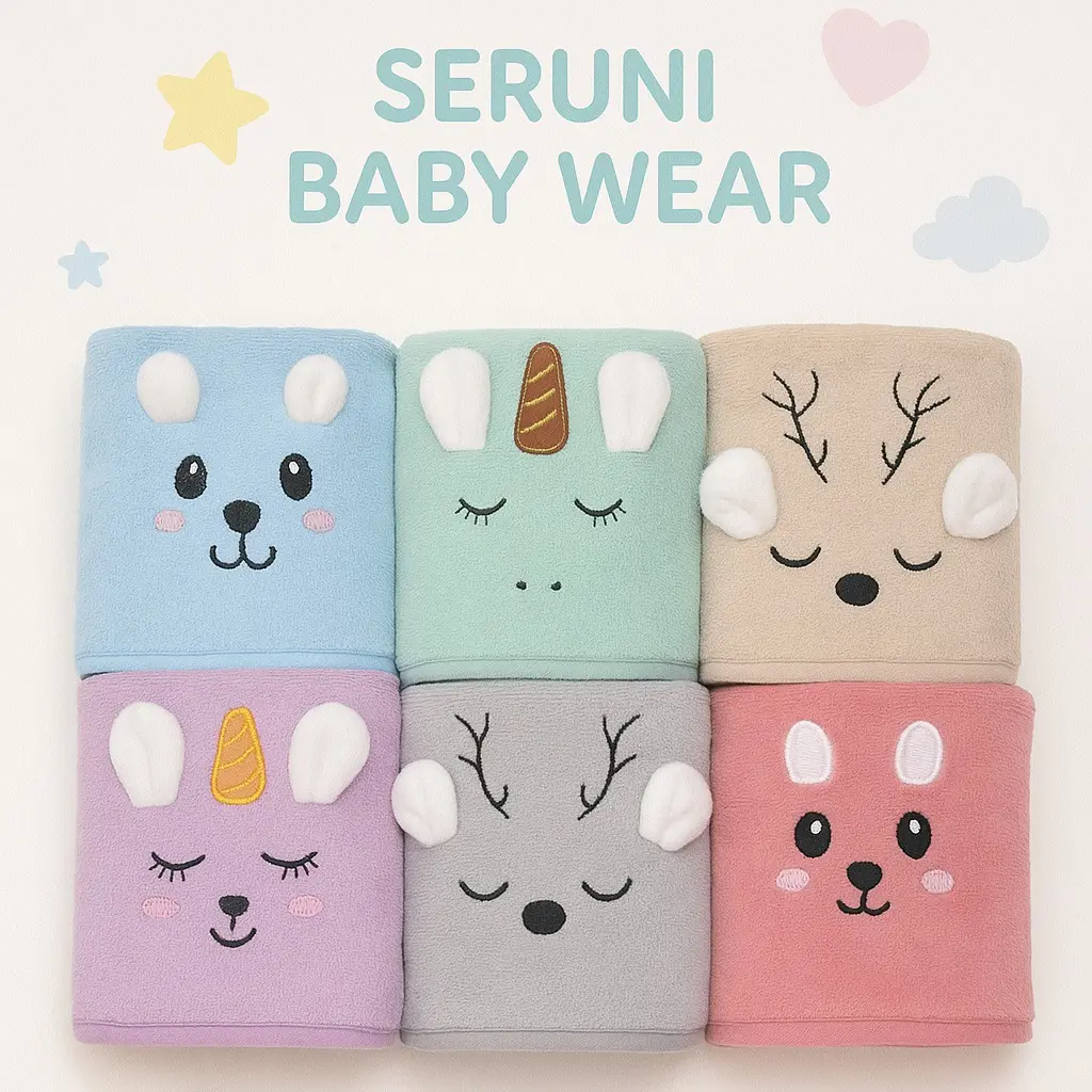 Handuk Bayi Lembut Microfiber / Handuk Anak Premium Berkarakter 50x100cm