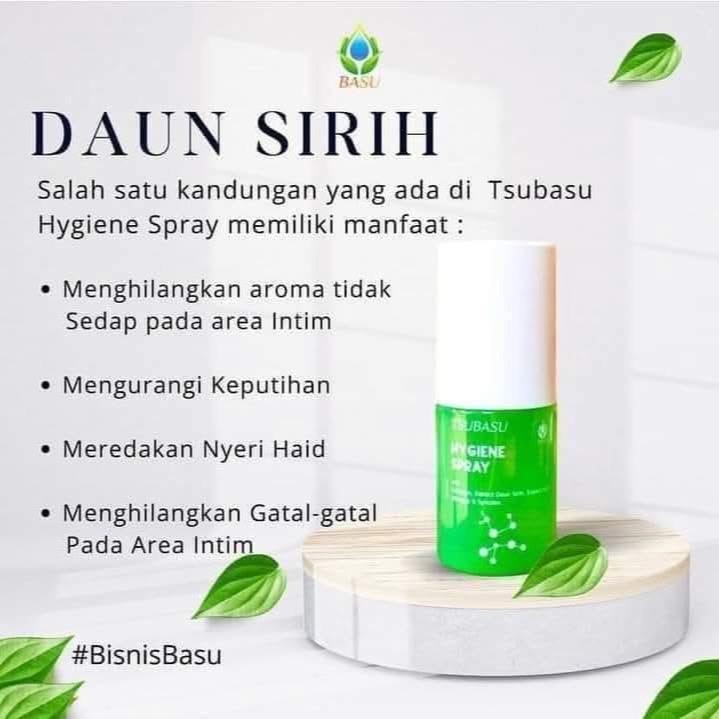 Tsubasu Daun Sirih Hygiene Spray - Menghilangkan Aroma Tidak Sedap, Mengurangi Keputihan, Meredakan Nyeri Haid, & Menghilangkan Gatal-gatal Pada Area Intim