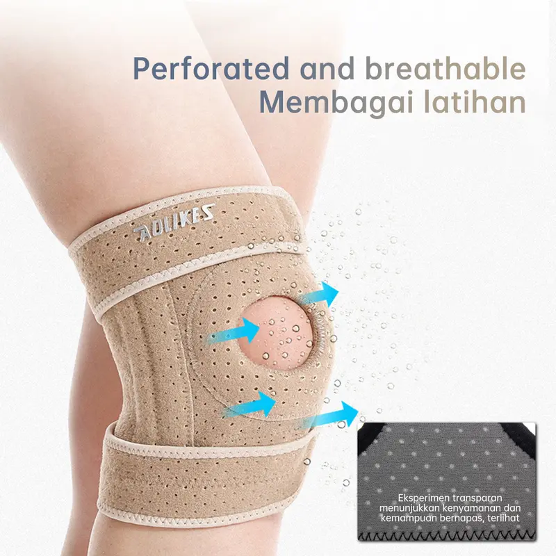 Dekorasi Lutut Kaki Terapi AOLIKES PREMIUM Sport - Pelindung Lutut dengan Kompresi dan Dukungan yang Dapat Disesuaikan untuk Pria dan Wanita - Outdoor 3