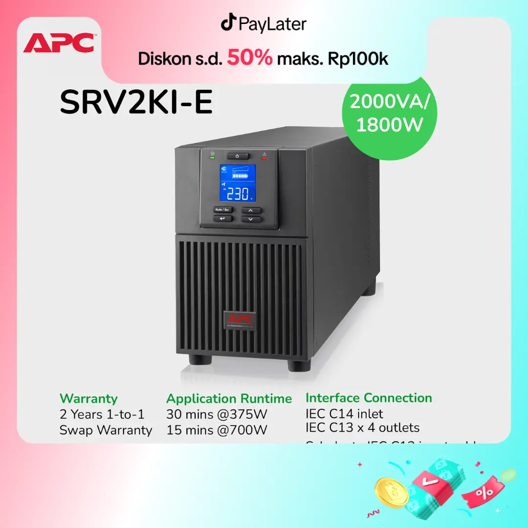 UPS APC Online 2kVA 2000VA 1800W SRV2KI-E Easy UPS Tower