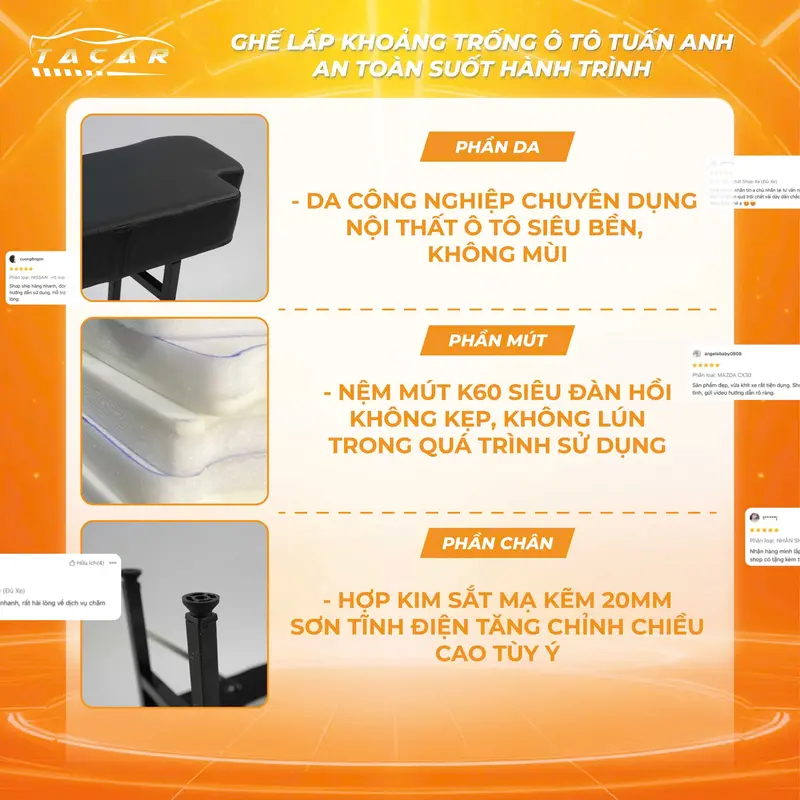 Mitsushibi - Ghế đệm lấp khoảng trống xe ô tô Tuấn Anh 2