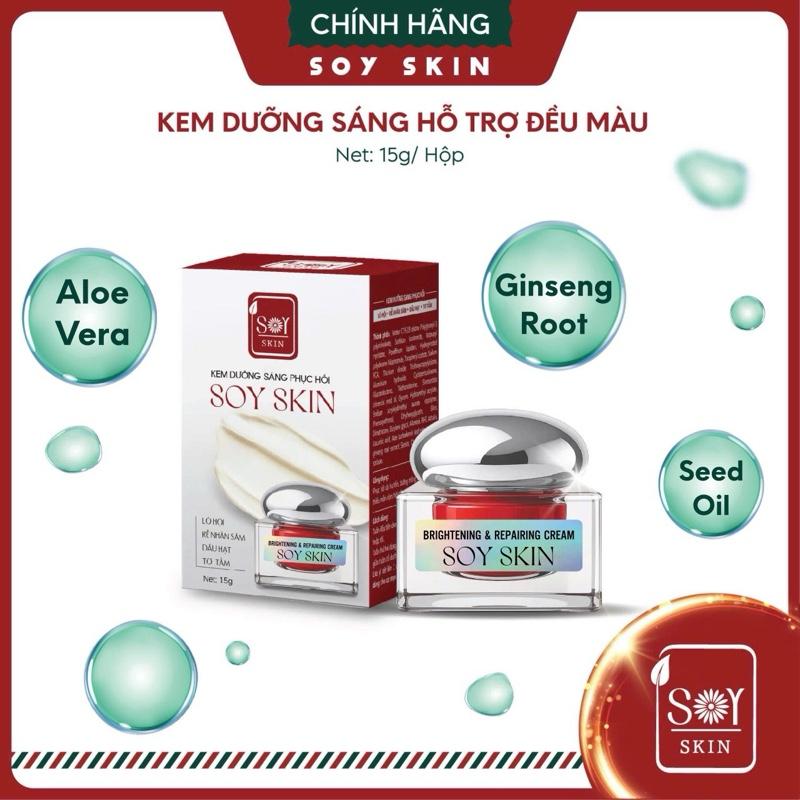 [ DƯỠNG DA MẶT ] SOY Skin <phiên bản Cao Cấp> phục hồi nâng tone chiết xuất Tơ Tằm, Rễ nhân sâm, Lô hội, Dầu jojopa hỗ trợ sáng đều màu  Bộ cặp kem dành cho da mặt