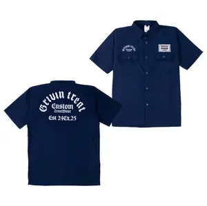 Grivin Workshirt kemeja Clasik Nevy Ukuran S M L XL XXL Pria Distro Pendek Cowok Casual Kerja