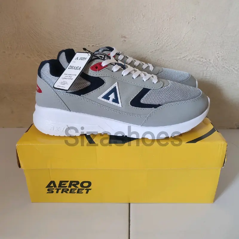 [Original] Sepatu Aerostreet 37-44 Osaka Series Krem / Putih / Abu Abu / Hitam - Sneakers Sport Pria Wanita Shoes 3