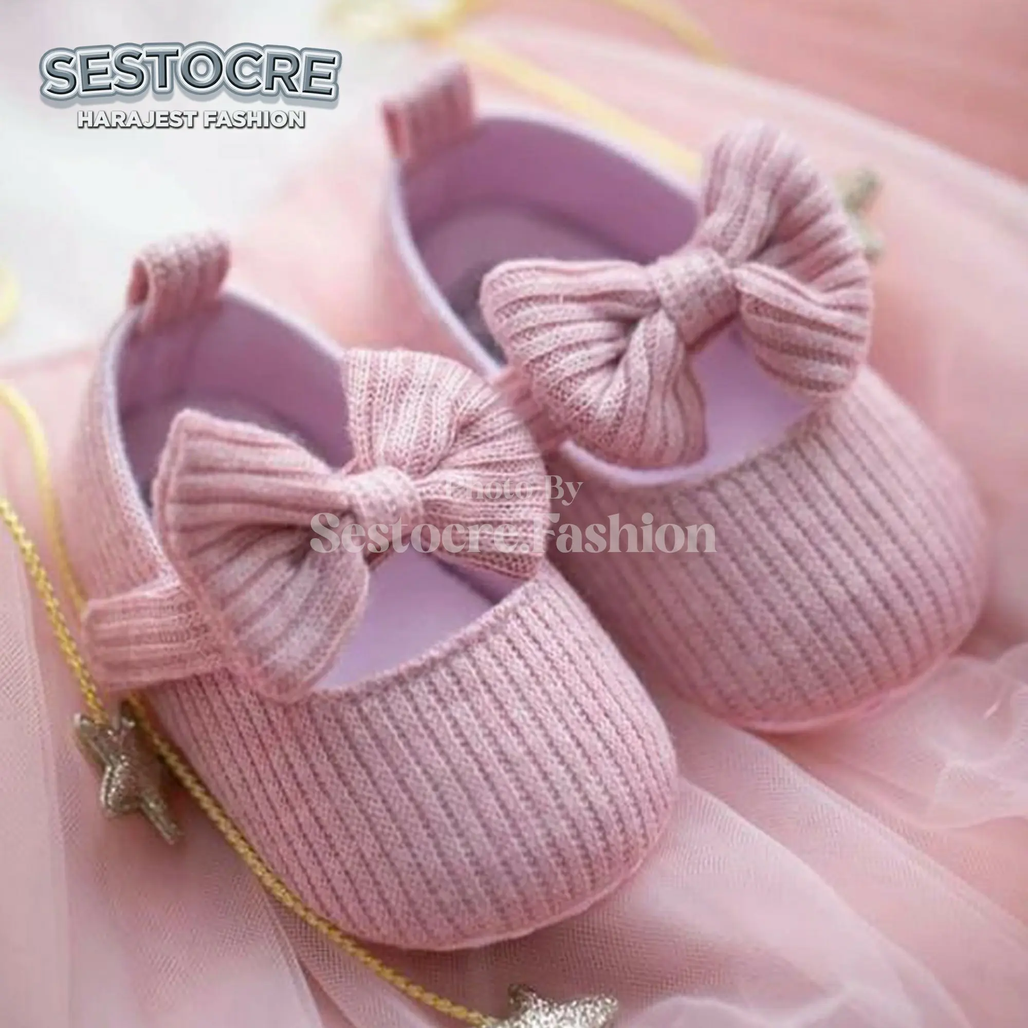 SF Sepatu Bayi Anak Perempuan Pita Lucu Kekinian Usia 0 - 12 Bulan Baby Shoes Prewalker Newborn Anti Slip Nyaman Di Kaki - Bisa COD Bayar Ditempat