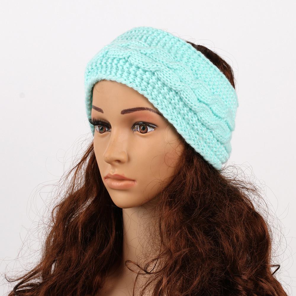 Winter plush hair accessories cross-border autumn and winter knitted headbands for warmth and sports headbands and ear protectors_voghion.com