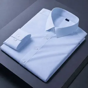 Kemeja Pria Formal Lengan Panjang Slim Fit Kualitas Premium untuk Acara Formal dan Bisnis dengan Desain Elegan Biru Muda