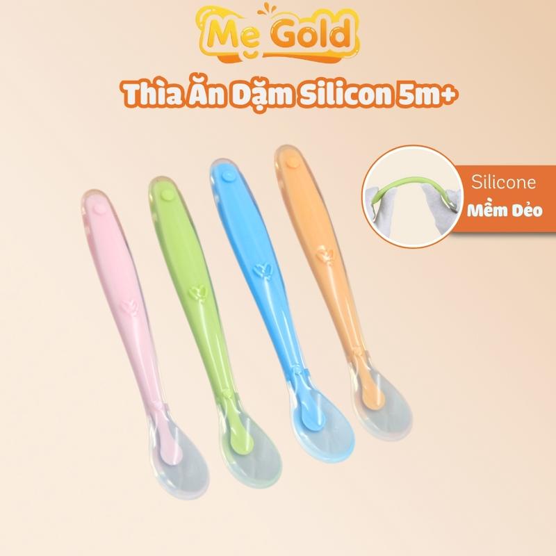  Thìa ăn dặm silicon trong suốt sâu lòng siêu mềm cho bé từ 5m+ Shopmegold1 