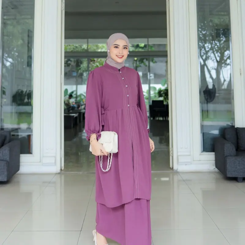 Amora Set by Adiyana Apparel Wanita Muslim Crinkle Airflow Linen Baju