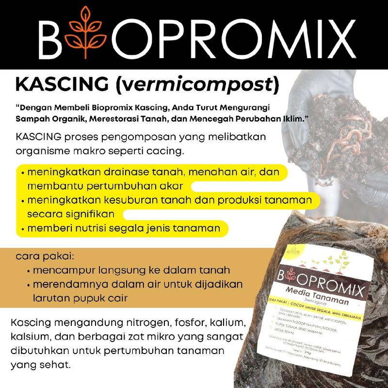 BIOPROMIX KASCING - KOMPOS CACING - VERMICOMPOST - PUPUK Tanaman 2
