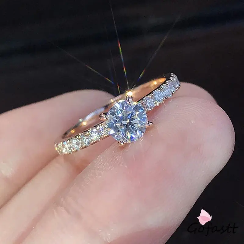 Cincin Berlian Kristal Zircon Sederhana Penuh Berlian Rings 4