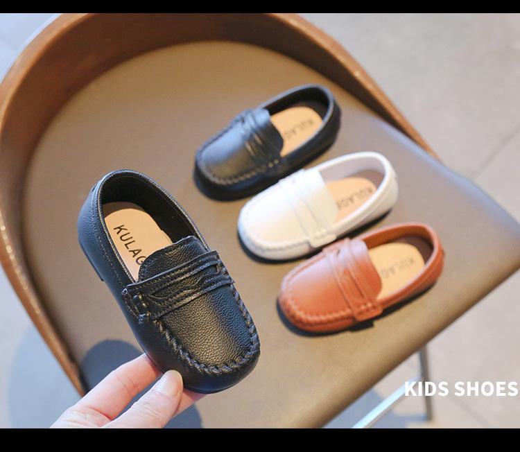 Product Introduction of Children Boys Leather Shoes 2024 Spring and Autumn Simple Slip-on Round-toe School Shoes Loafers Flats Moccasins Classic Formal 6