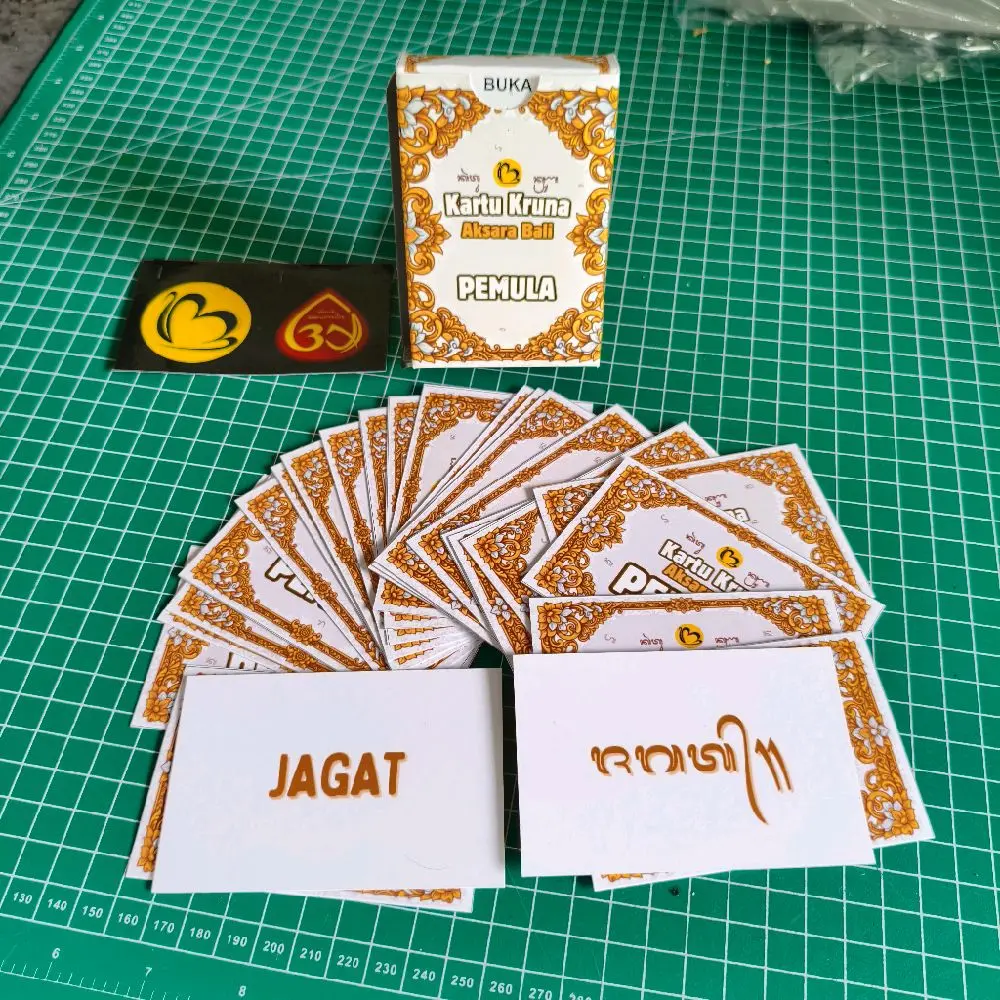 Flashcard Kata "PEMULA" Aksara Bali dan Latin isi 50 kartu