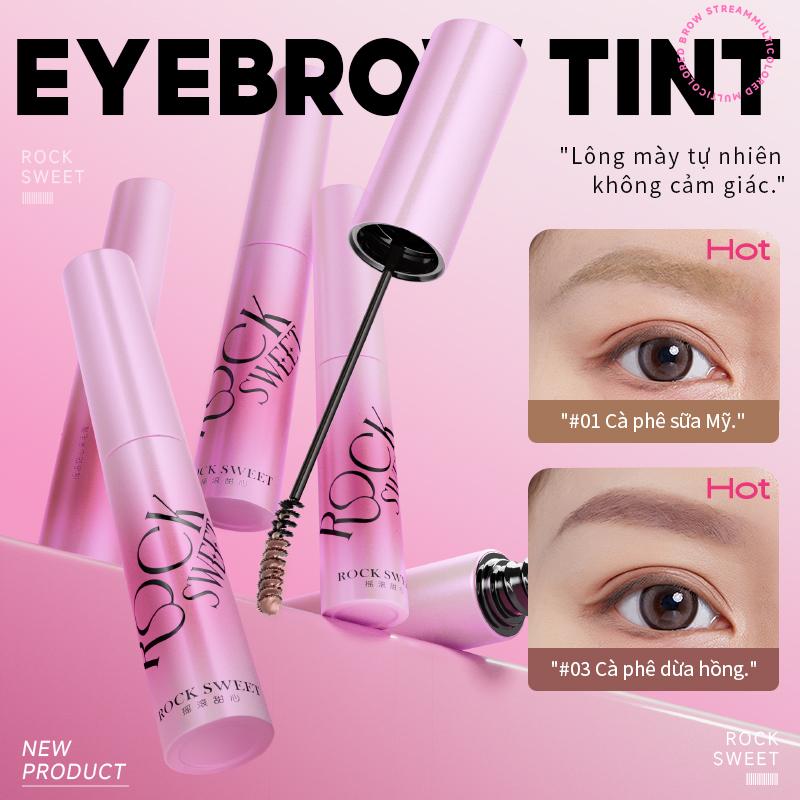Hứa Ngân x ROCKSWEET Mascara Lông Mày RS Lì Mềm Mại,Màu Nâu Hồng Lông Mày Lông Mịn Tự Nhiên 1 Lướt Không Thấm Nước Và Lâu Trôi Không Vón Cục Chống Nhòe