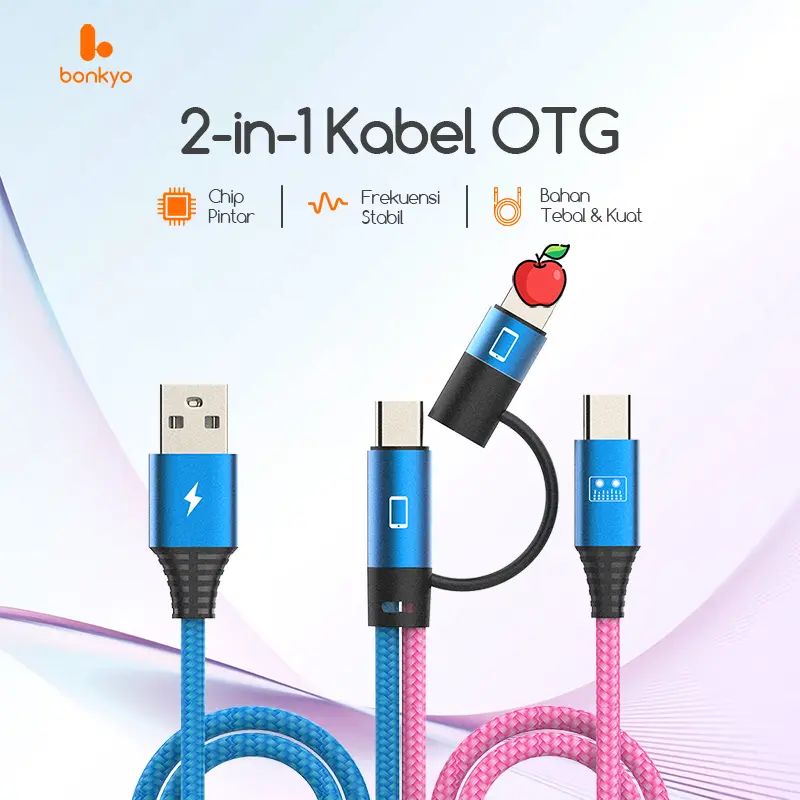 OTG Color Braided Adapter Cable Two-in-One