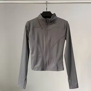 Pakaian pelindung matahari turtleneck lengan panjang abu-abu/jaket pelindung matahari tipis berkualitas tinggi