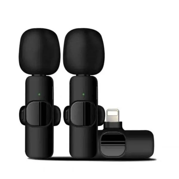 Mikrofon Wireless K9 Portable Dual | 2 Mic Clip-on Vlog | Suara Jernih Microphone Plastik 7