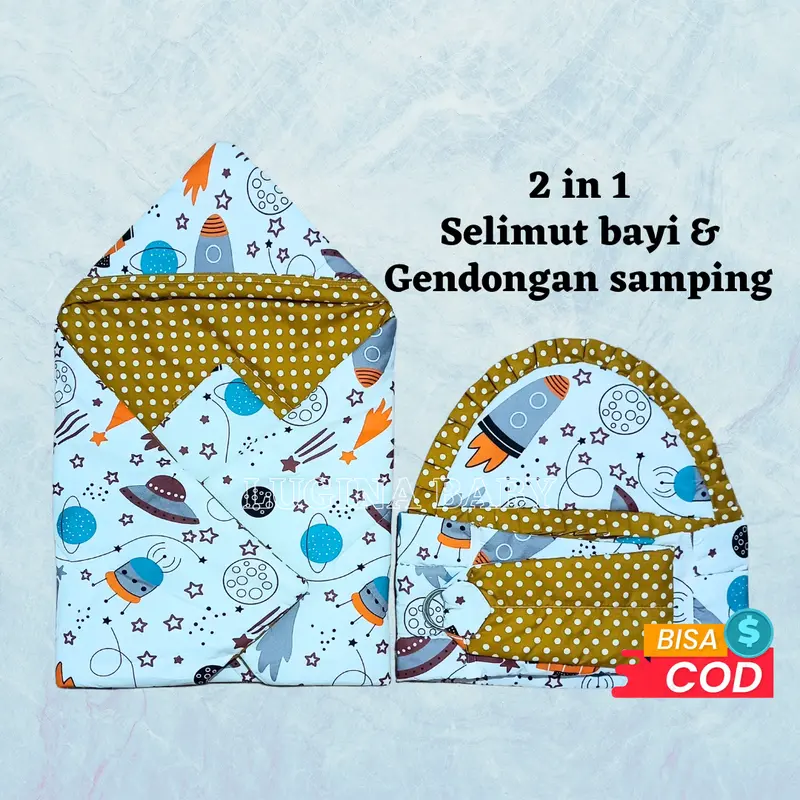 Set gendongan samping bayi dan selimut bayi 2 in 1 perlengkapan bayi termurah 3