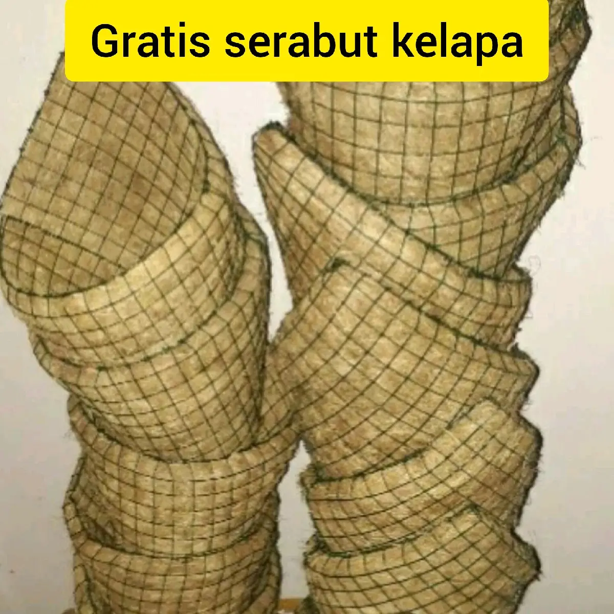 8 pcs pot bunga anggrek tempel dinding serabut kelapa Alami Tanaman