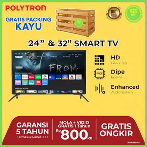 POLYTRON SMART DIGITAL TV 32" PLD 32CV1869 HD WiFi Youtube Free akses Mola & Video 12 bulan