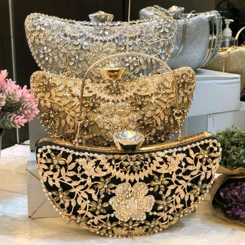 Product Introduction of Tas Pesta LYDIA Embellished Crystal Box Clutch Wanita 18