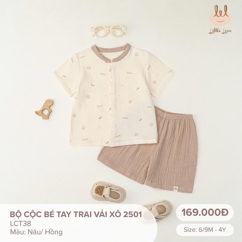  bộ cộc tay vải xô cho bé từ 6m đến 4y dành cho bé Lil Little Love  LCT38  