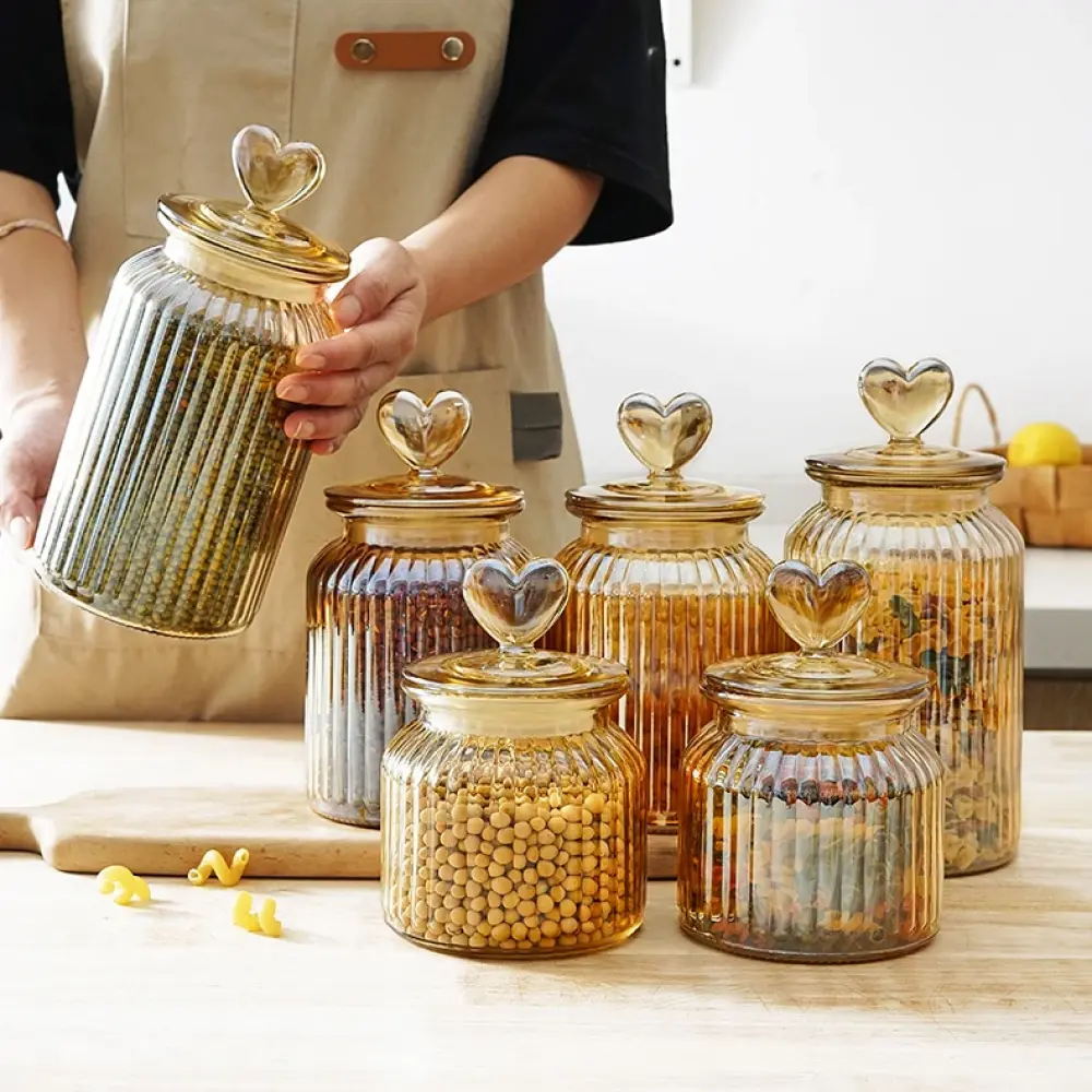 Toples Kaca Kedap Udara Sealed Food Storage Jar 650ml ples kue lebaran unik