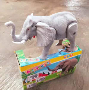 Mainan Anak Hewan gajah jalan dan bunyi Baterai Toys Lampu Hadiah