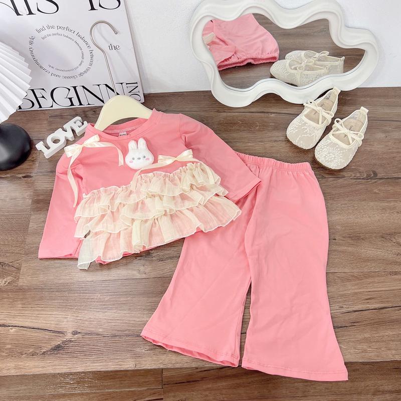 7-25kg Set Thu Đông phối bèo 3 tầng chất cotton cho bé gái