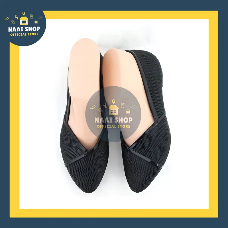 Sepatu Flat Karet Wanita Motif Salur Soft Color Size 36-40 Flat Shoes Jelly Import Premium Outfit Fashion Casual Slip On Cewek Korea Style Murah Selop Kerja Kuliah Sekolah Kekinian Slop Kasual Terbaru Pantofel Hak Rendah Terlaris Karis 538 Naai Shop balle 6