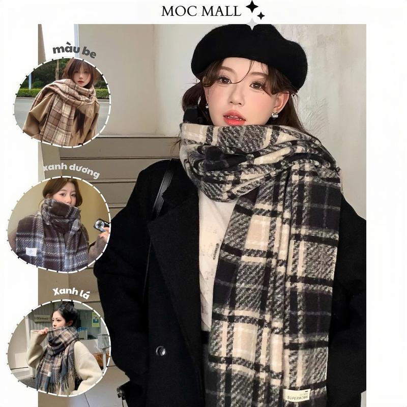   XẢ KHO  Khăn quàng cổ - Khăn choàng cổ kẻ caro ấm áp đông 2025 hot trend - C045 