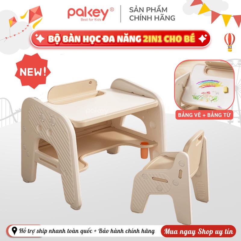  Bộ Bàn Học Kèm Ghế Pakey Cao Cấp Cho Bé Set Bàn Ghế Đa Năng Kèm Bảng Vẽ Bảng Từ Tặng Kèm Bút Sắc Màu 