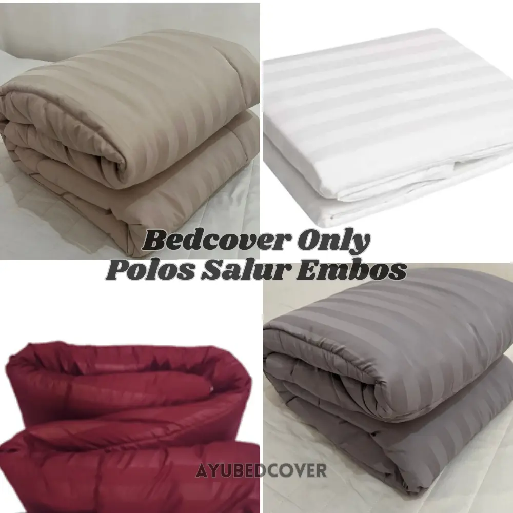 Bed Cover Only - Selimut Saja - Embos Salur Polos Warna Lengkap 150x220 - 200x220 - Single - Double Ayu Bedcover