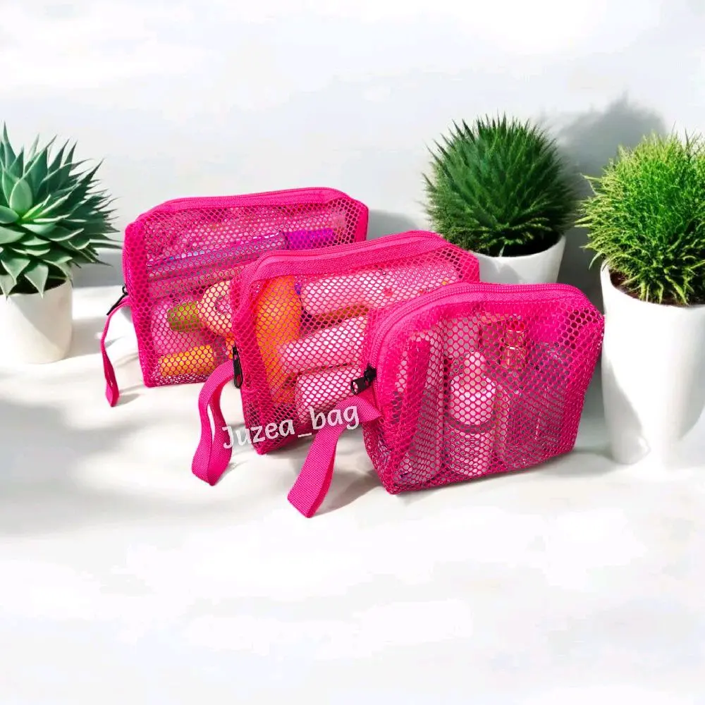 Pouch kosmetik Tas Jaring MakeUp Multifungsi Pouch Serbaguna tempat alat mandi makeup wanita Pria
