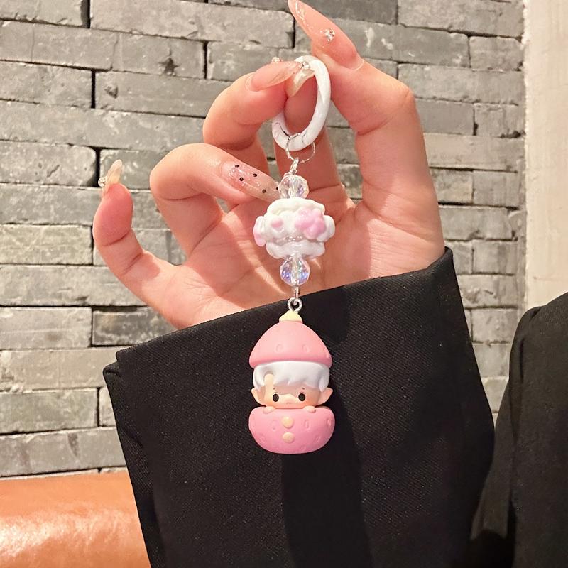BEAN Kawaii Strawberry Beanded Mobile Phone Pendant Cute Fun DIY Pendant Keychain Decoration Accessories Good Friend Christmas Gift 6