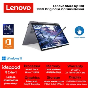LENOVO IdeaPad 5 2 in 1 14IAL10 83KR0063ID Core Ultra 7 255U 16GB 512GB W11 OHS M365 Luna Grey