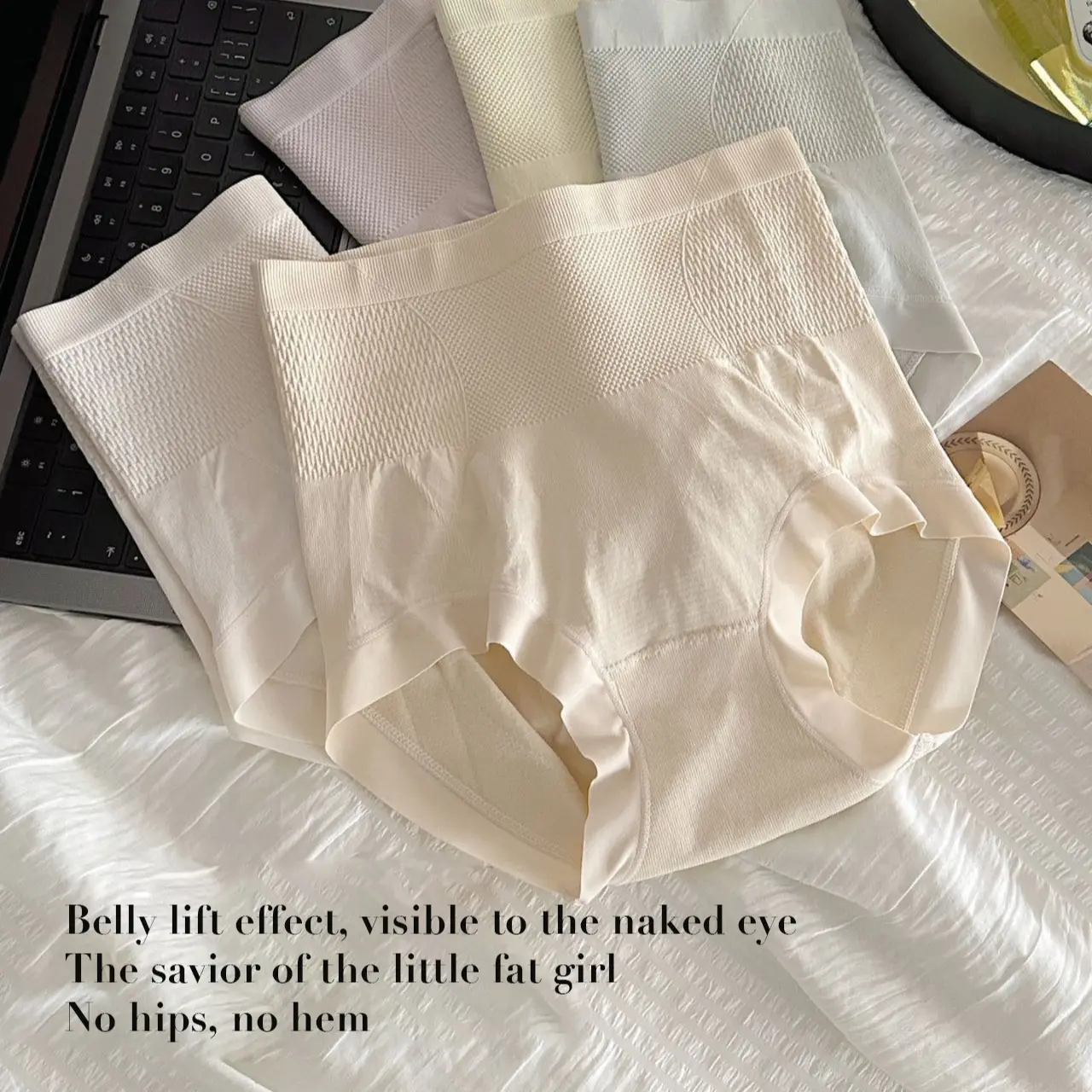 “High waist” Autumn and winter seamless breathable silk antibacterial crotch comfortable shaping women's underwear 171