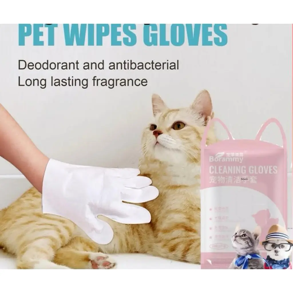 Pet Spa cleaning gloves cat cat dog Anjing wipes wet gloves dry bath wash 1PCs/5PCs Mandi pet glove wipes