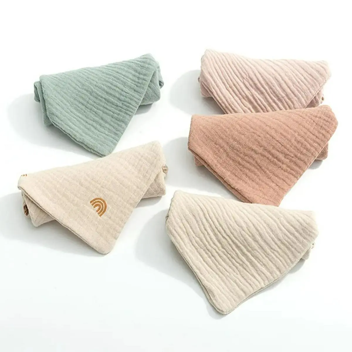 5 Pcs/set Baby Face Towel Four-layer Gauze Cotton Small Square Towel Saliva Towel Soft Absorbent Gauze Washcloth Hand Towel