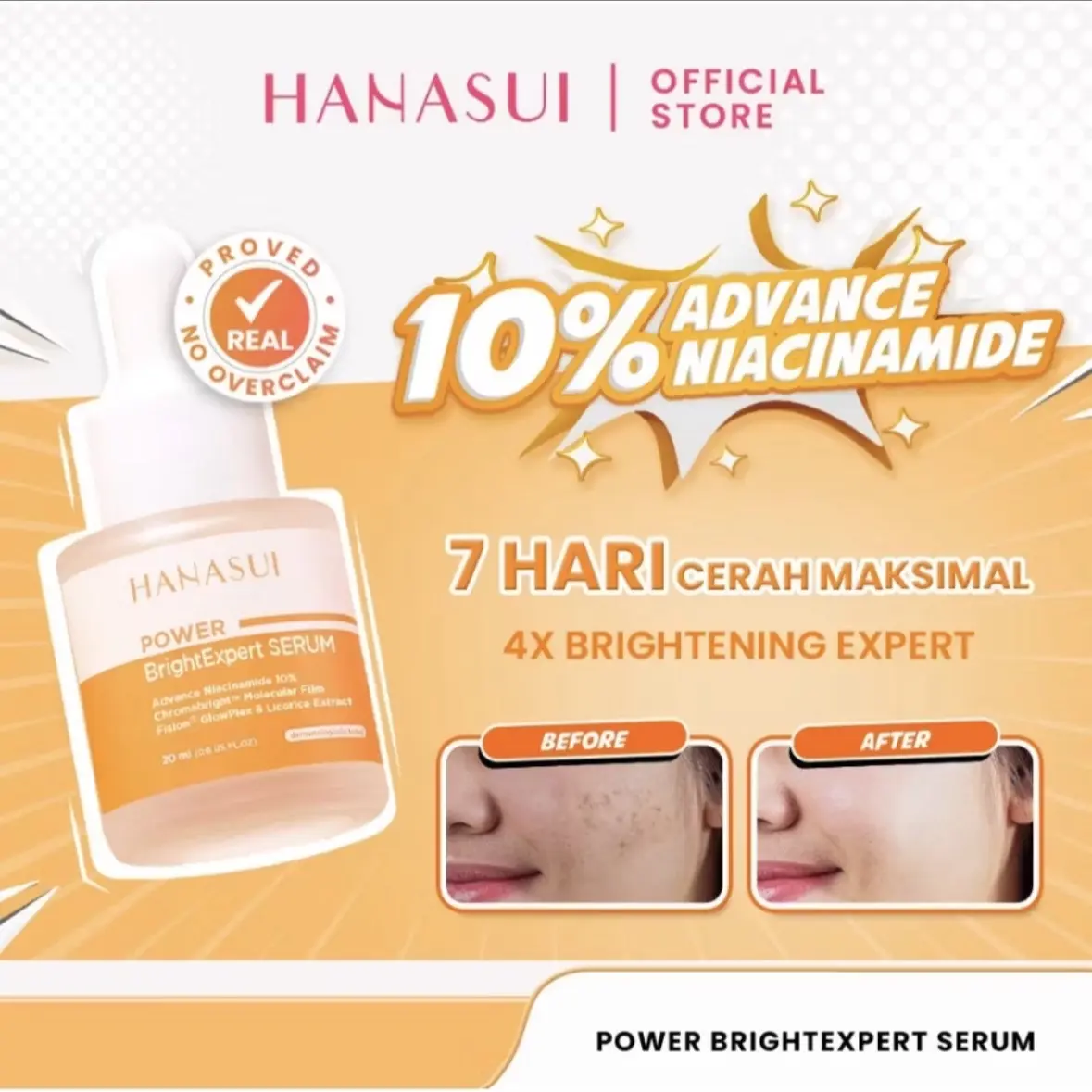 [READY] (REAL 10% ADVANCE NIACINAMIDE) HANASUI POWER BRIGHT EXPERT SERUM - MENCERAHKAN, KURANGI BINTIK HITAM BEKAS JERAWAT
