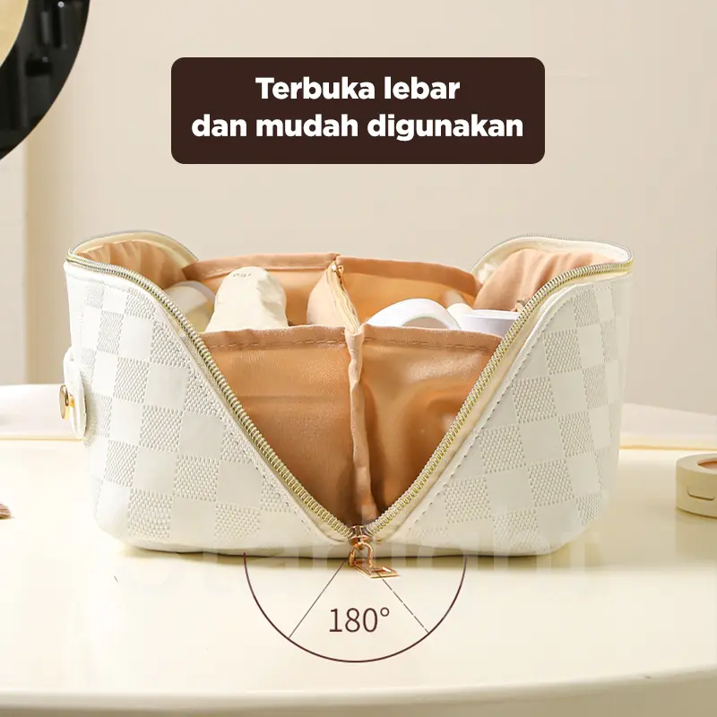 Starlight Tas Kosmetik PU Women Travel Make Up Organizer Bag Pouch Cosmetic Bag Tas Kosmetik Model Sekat HSB241 7