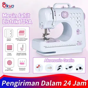 Okyo Mesin jahit rumah tangga 705A mesin jahit mini obras portabel mesin jahit listrik mikro kecil