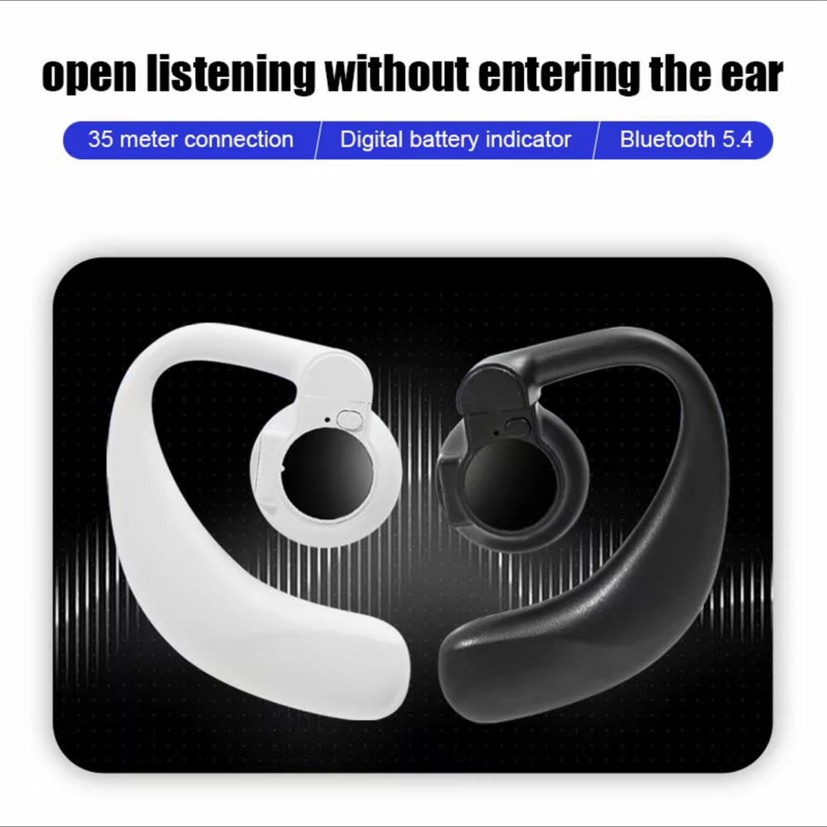 Saury D1 Bone Conduction Wireless Headphones 180 Degree Rotatable Bluetooth Handsfree Ear Hooks Noise Canceling Earphones with Microphone