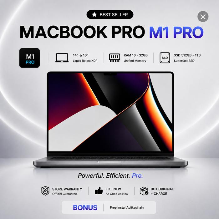 Jual MacBook Pro M1 Pro 14 inch 2021 | RAM 16GB/32GB/64GB | SSD/512GB ...