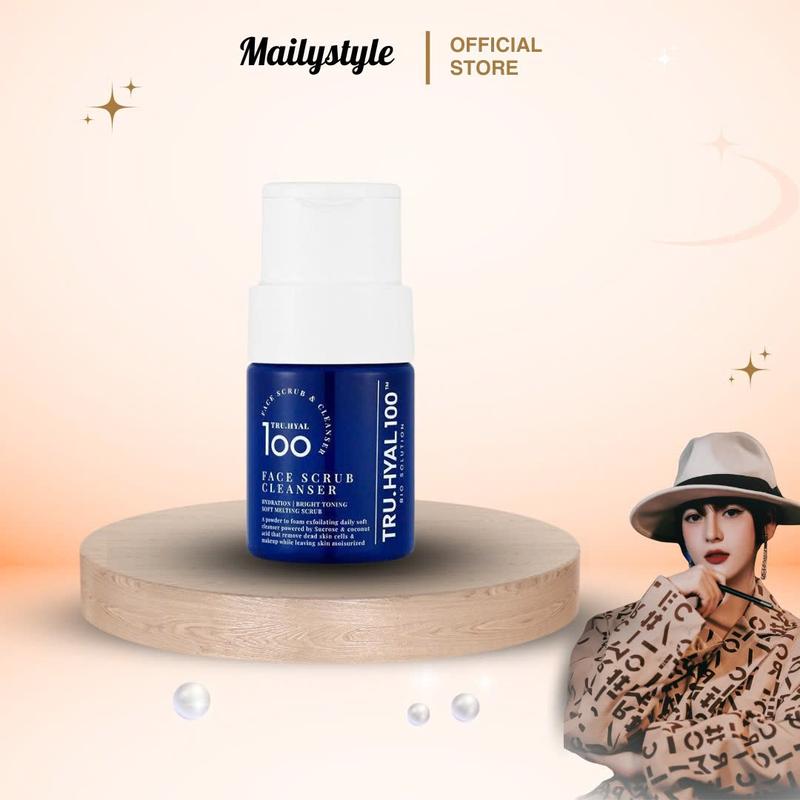 H75_ Bột rửa mặt kiêm tẩy da chết TRU.HYAL 100 Sugar Soda Face Scrub Cleanser 80g