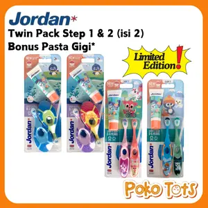 Jordan Oral Care Kids Step 1&2 Twin Toothbrush Sikat Gigi Anak Usia 0-2 Tahun & 3-5 Tahun Isi 2pcs